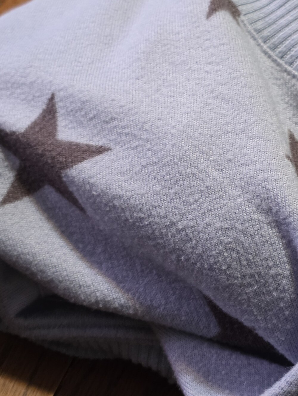 Cuddlduds Cozy Star Print Fleece Lined Sweatshirt Blue Size XXL - Picture 9 of 9